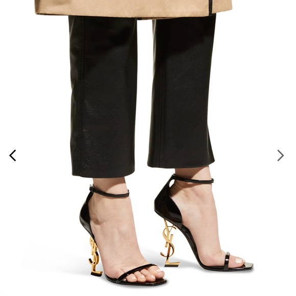 YSL Logo-Heel Sandals with Golden Hardware Size 40 - Picture 5 of 5